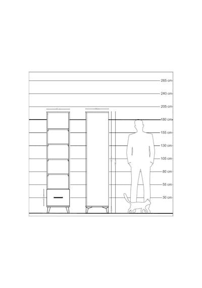 Hyperion Dolap 5 Raflı Tek Çekmeceli 44x44x195 Çam-çam Çam