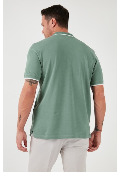 Buratti Pamuklu Slim Fit Şerit Detaylı Düğmeli Polo Yaka 4'Lü Paket Erkek T Shirt 5902118S4 Siyah-Vişne-Antrasit-Elma Yeşili-Beyaz