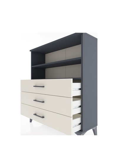 Arges Şifonyer 2 Raflı 3 Çekmeceli 88x30x106 Antrasit-aytaşı Antrasit