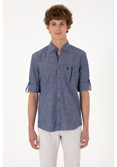 U.s. Polo Assn. Erkek Lacivert Gömlek Desenli 50300226-vr033 Lacivert