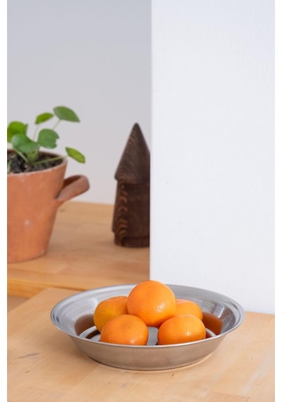 Metal 21 Cm Salata Kısır Meyve Sunum Tabağı Çok renkli