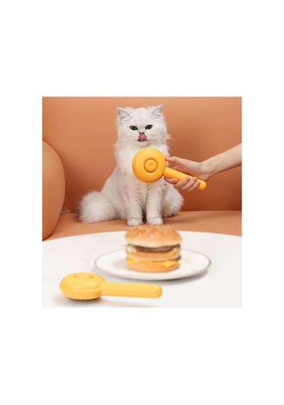 10 Adet Hamburger Şekilli Otomatik Temizlenen Evcil Hayvan Tarak