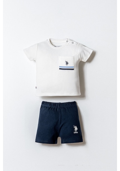 U.s. Polo Assn. Erkek Bebek Beyaz Şort Takım 5274-49946 Lacivert