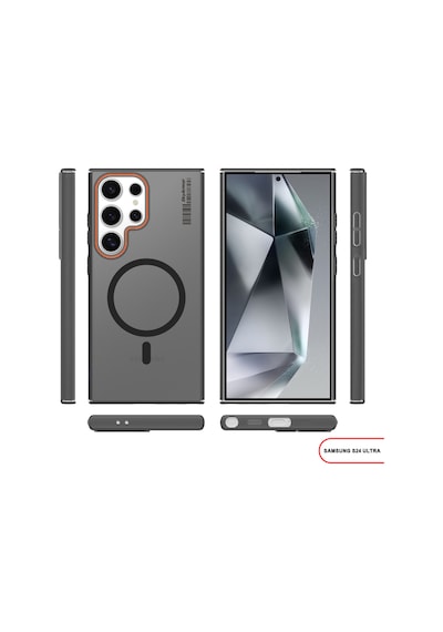 Samsung Galaxy S24 Ultra Uyumlu Mat Sert Klein Kılıf Siyah