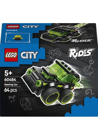 LEGO® City Araçlar – Video Oyunu Yarış Arabası 60484 - 5 Yaş ve Üzeri Çocuklar için Sürücü Minifigürlü Yarış Oyuncağı (64 Parça)