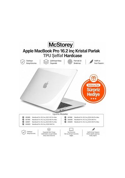 Macbook Pro 16.2 İnç Kılıf A2485 A2780 A2991 A3403 A3186 A3428 A3429 Uyumlu Kristal Parlak Şeffaf Sert Kapak İnce Hafif Koruyucu Crystal Clear Hard Case