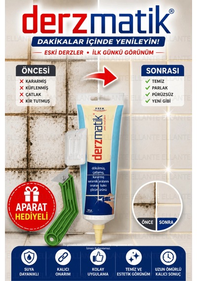 Krem Derz Dolgu 300 Gr Seramik Fayans Derz Yenileme Tamir Dolgusu + Derz Kazıma Aparatı Hediyeli