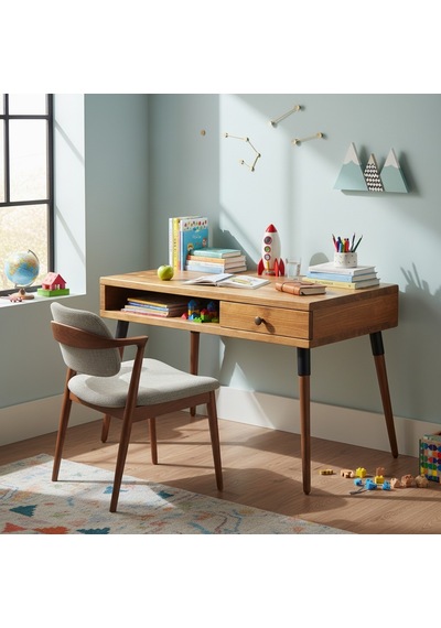 Mobenta Neo Desk: Masif Çalışma Masası 1 Çekmece Ve 1 Laptop Bölmesi - 120 Cm Tk Ahşap