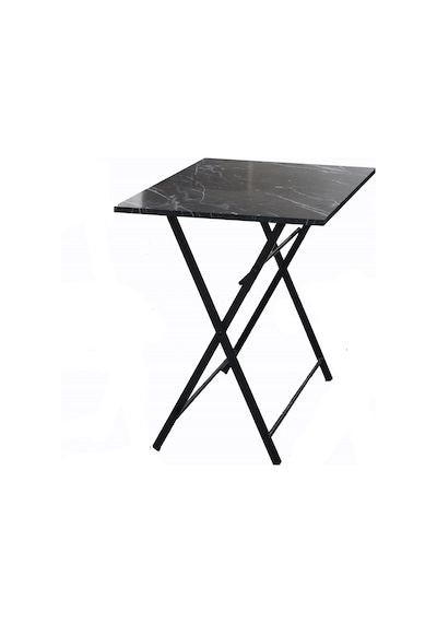 Kare Siyah Balkon Bahçe Çalışma Mutfak Masası 70x70cm
