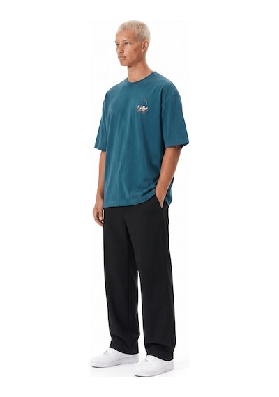 Respire Erkek Harvest Baskılı Oversize T-shirt Zümrüt Yeşil