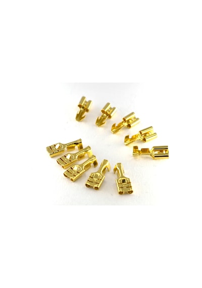 6.3mm Dişi Fiş Pirinç Terminal Kablo Ucu 10 Adet