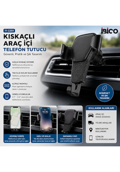 Kıskaçlı Araç İçi Telefon Tutucu 11 94824809