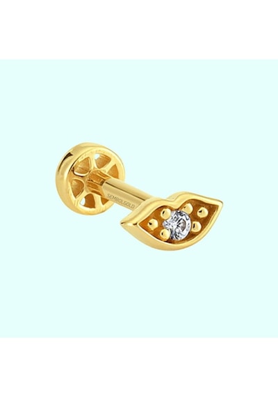 Altın Dudak Tragus Piercing 14 Ayar Altın