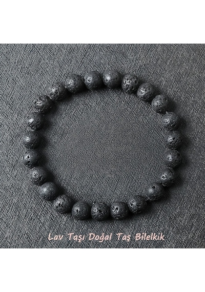 Doğaltaş Lav Taşı Charm Bileklik Şık   Başarı Bilekliği Çok Renkli