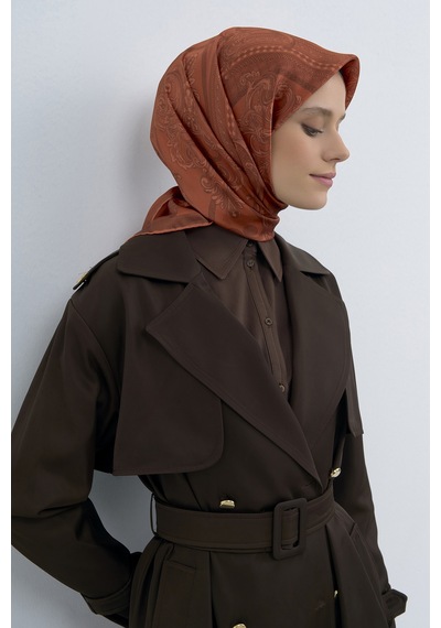Armine Saf İpek Sura Eşarp-2026 İlkbahar-yaz- 953700d Kiremit