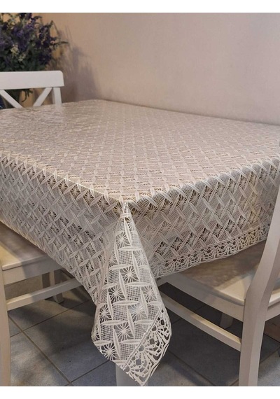 Ithal Pvc Muşamba - Desenli Silinebilir Masa Örtüsü 07iz08 Bej