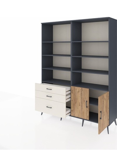 Hyperion Gardrop 9 Raflı 3 Çekmeceli 2 Kapaklı 176x44x221 Antrasit-çam/aytaşı Çam/aytaşı Hyperion Gardrop 9 Raflı 3 Çekmeceli 2 Kapaklı 176x44x221 Antrasit-çam/aytaşı Çam/aytaşı