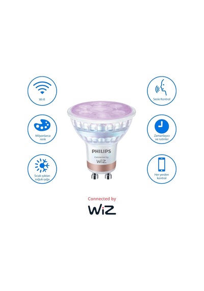 Smart Lighting Led Spot Ampul Gu10 Cam 50w Eşdeğer Rgb - Google Home, Alexa, Homekit Ve Matter Uyumlu Diğer
