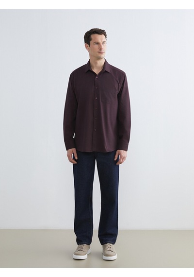 Lcwaıkıkı Classic Bordo Regular Fit Erkek Gömlek