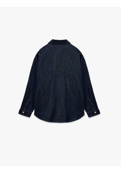 Koton Cep Detaylı Uzun Kollu Klasik Yaka Denim Gömlek Koyu İndigo 6wal60004md Dark Indigo Koton Cep Detaylı Uzun Kollu Klasik Yaka Denim Gömlek Koyu İndigo 6wal60004md Dark Indigo