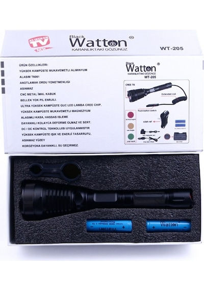 800 Lümen T6 Özel Avcı Feneri Watton Wt-205