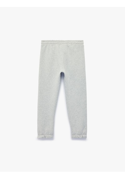 Koton Cepli Beli Bağlamalı Şardonlu Jogger Eşofman Altı Gri 7wkb40098tk