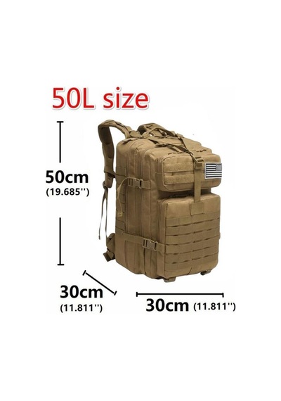 Single Sword 50l Taktik Sırt Çantası Su Geçirmez Askeri Outdoor Kamp Dağcı Çanta Bej