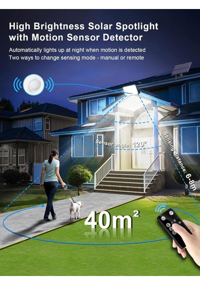 Sigrill 2'li Hareket Sensörlü Güneş Enerjili Işıklar, 172 Led, Ip65 Su Geçirmez