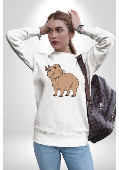 Chispi Unisex Beyaz Sweatshirt Beyaz