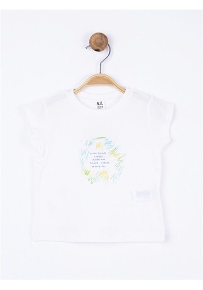 Nk Kids Kız Bebek Time Yazılı Pamuklu Tshirt-11896 Ekru