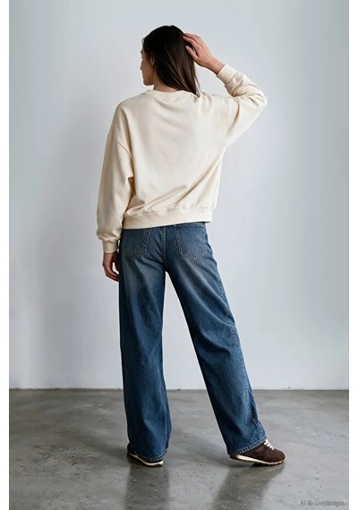 Quzu 27kswt03084 Ekru Sweatshirt