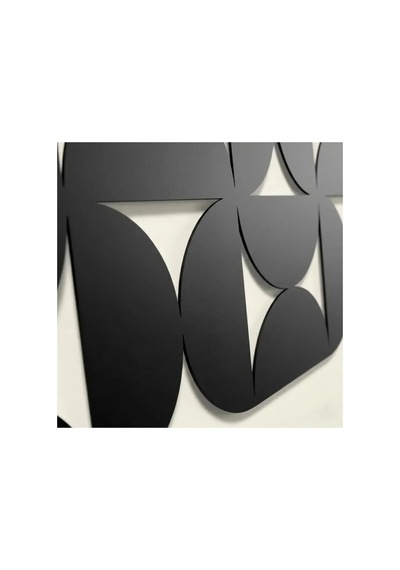Minimalist Ritim Dekoratif Geometrik Desenli Metal Duvar Tablosu - Metal Duvar Sanatı - Mavi - 30 X 15 Cm