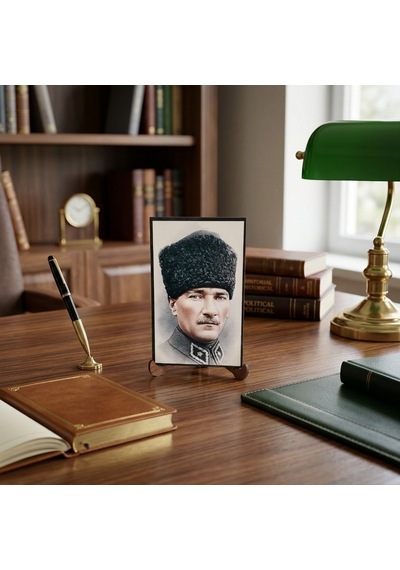 Atatürk Masaüstü Ahşap Tablo - Kabartmalı Baskı Şık Hediyelik 10x16 Cm No 1 3 Parça