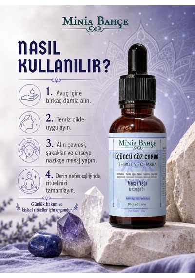 Minia Bahçe Bitki Ve Sanat Atölyesi Üçüncü Göz Çakra Masaj Yağı 30 ML