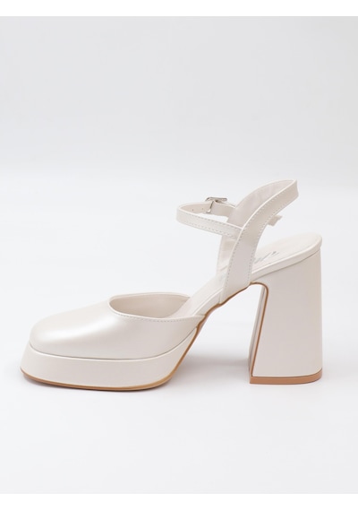 Nesilshoes Nesil Shoes Mrv 185821 Sedef Arkası Açık Gelinlik Sandalet