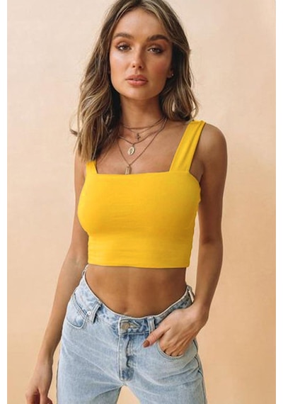 Madmext Mad Girls Sarı Crop Mg1010-sarı