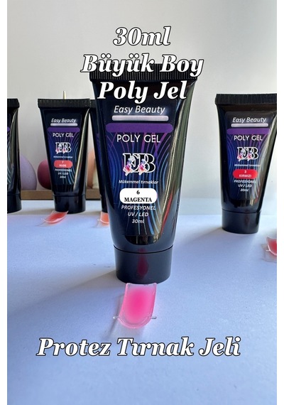 30ml Protez Tırnak Jeli Magenta Pembe Poly Jel Tırnak Uzatma Jeli Polygel Polijel Poly Gel Magenta Pembe