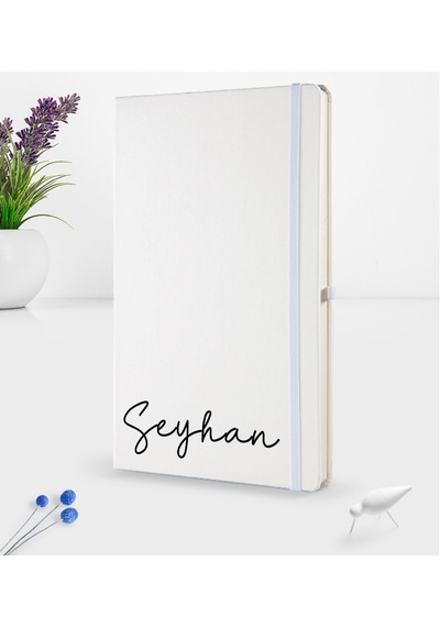 Kişiye Özel El Yazısı Tasarımlı Beyaz Termo Deri Defter 16X24Cm M N11.1072