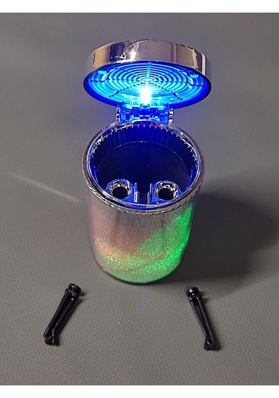 Universal 7 Renkli Rgb Led Işıklı Lüx Oto Küllük Kapaklı Spor Araç İçi Küllük Araba Küllüğü