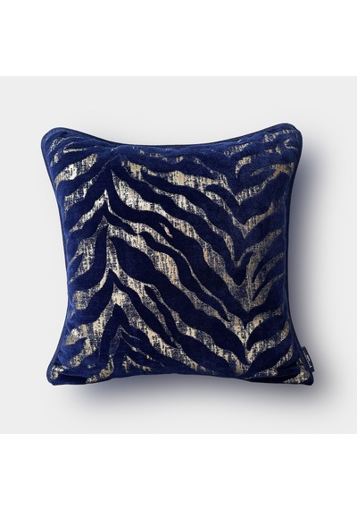 "navy Zebra" Desenli Kırlent Kılıfı - 45x45 - Gold Gold - Lacivert