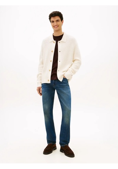 Tommy Hilfiger Dc Button Up Cardıga, Z00 Krem Erkek Hırka