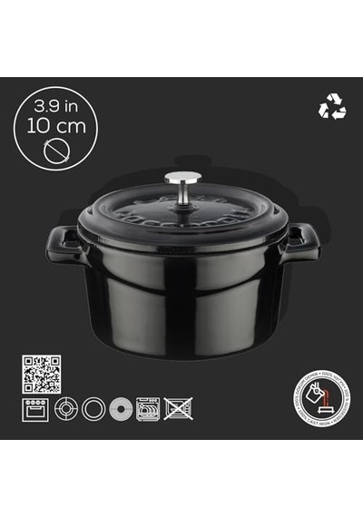 Döküm Mini Tencere 10 Cm 0.35 L Hacim Siyah Diğer