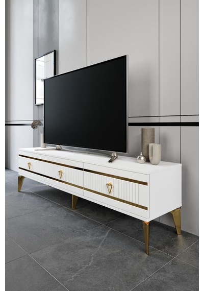 180 CM KORDON MDF MEBRAN KAPAK BEYAZ GOLD