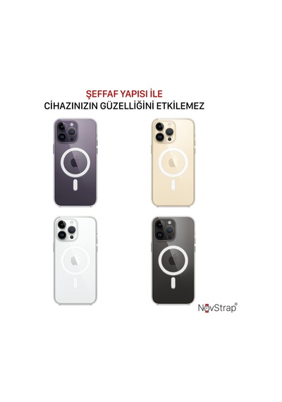 Apple Uyumlu iPhone 14 Pro Max Kilif 6.7 Seffaf Magsafe Kamera Korumali 556384208