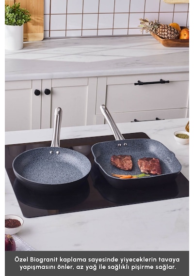 Karaca  Biogranit Monet 2 Parça Tava Grill Set Siyah