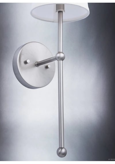 Modern Tasarım Tak Çalıştır Mat Gri Pilli Aplik Krem Abajur Metal Gövde Şık Görsellik Katar Gri