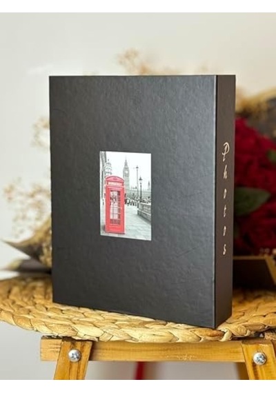 10 X 15 Cm 200'lük Telefon Kulübesi Desenli Fotoğraf Albümü
