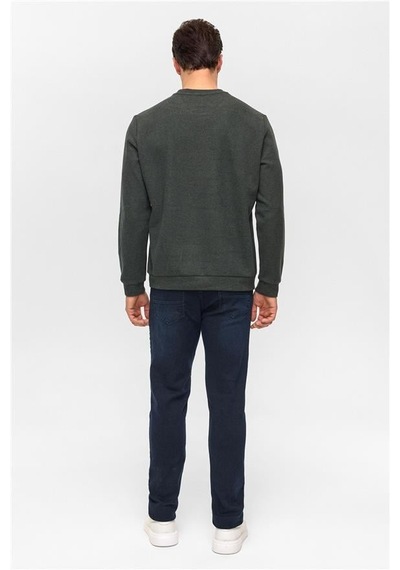 SÜVARİ Haki Regular Düz Bisiklet Yaka Sweatshirt Haki
