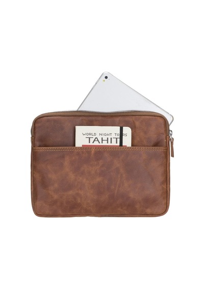 Awe Slim Deri Kahve 14inç Laptop / Apple Uyumlu MacBook Kılıf Kahve