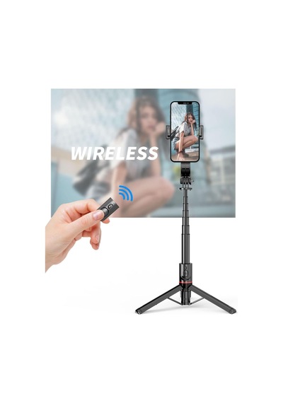 L12d Işıklı Selfie Çubuğu Uzaktan Kumandalı 116 Cm Tripod Özçekim Alüminyum Masa Üstü Tripod